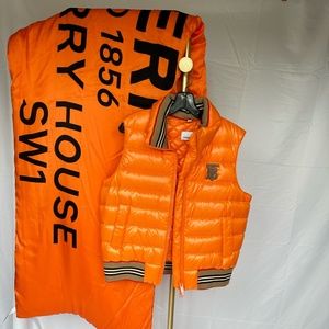 Burberry Icon Stripe Detail Down- filled Puffer & Burberry silk puffer scarf